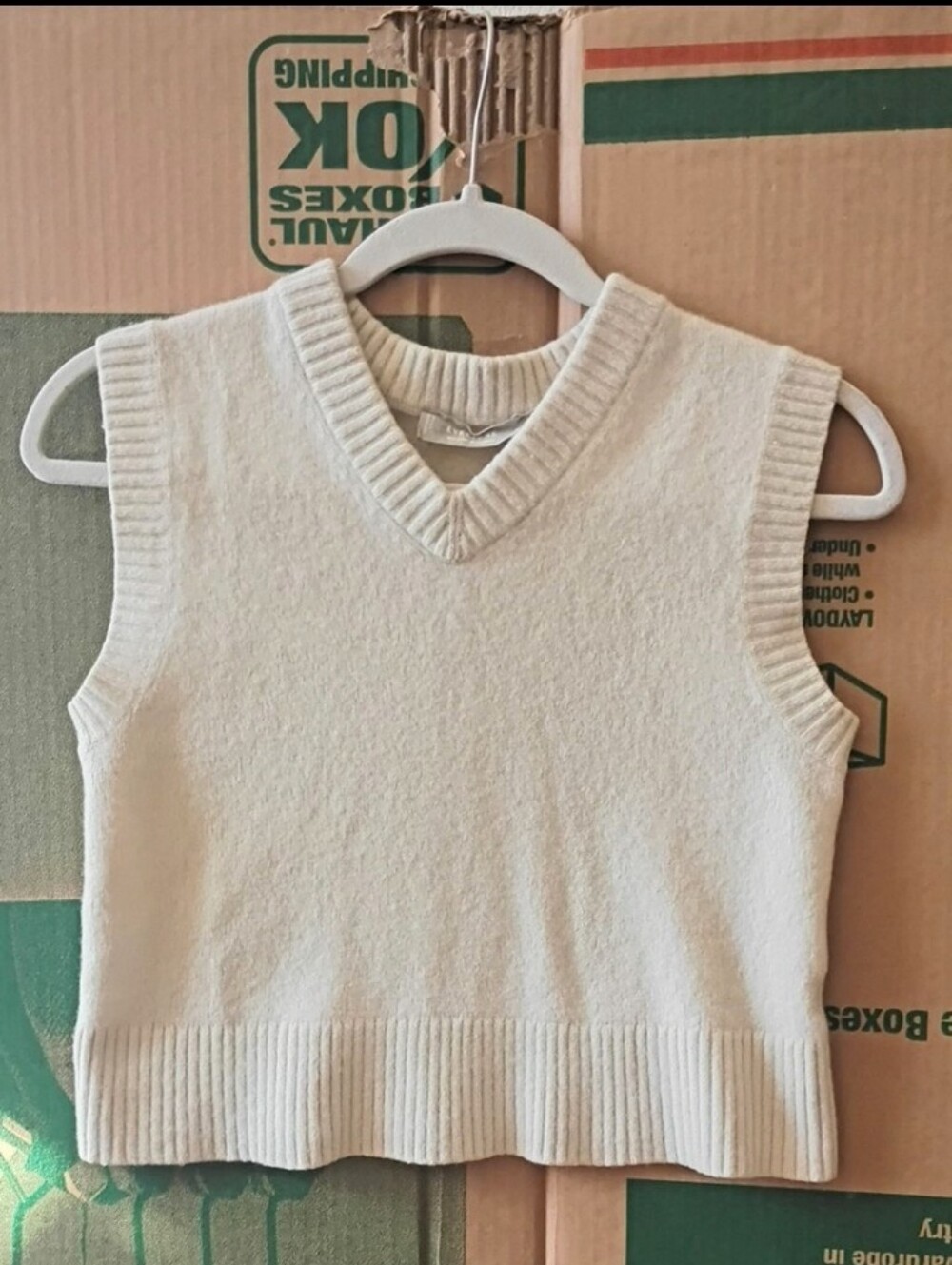 Everlane Recycled Cashmere Vest Ivory sz M